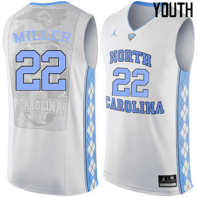 Youth #22 Walker Miller North Carolina Tar Heels College Basketball Jerseys Sale-White